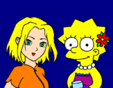 Disegno Sakura e Lisa pitturato su desyrè