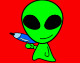 Disegno Alieno II pitturato su CARMELO
