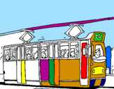 Disegno Tram con passeggeri  pitturato su RACHELE