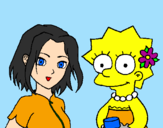 Disegno Sakura e Lisa pitturato su ANGELA