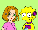 Disegno Sakura e Lisa pitturato su SOFIA