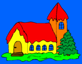 Disegno Casa pitturato su benedetta