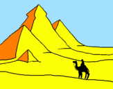 Disegno Paesaggio con le piramidi  pitturato su HistoricalEgiptia99