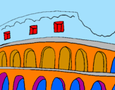 Disegno Colosseo pitturato su ALESSANDRO LO