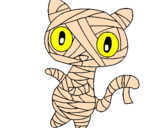 Disegno Mummia gatto scaraboechio pitturato su ALESSIA