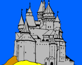 Disegno Castello medievale  pitturato su lorenzo panerini