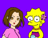 Disegno Sakura e Lisa pitturato su Alice