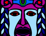 Disegno Maschera Maya pitturato su CRISTIAN FALOTICO