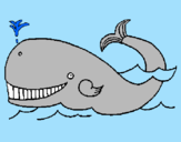 Disegno Balena  pitturato su mammina di luchino