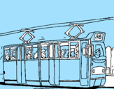 Disegno Tram con passeggeri  pitturato su yuri