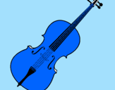 Disegno Violino pitturato su carlotta