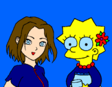 Disegno Sakura e Lisa pitturato su carola 05