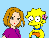 Disegno Sakura e Lisa pitturato su ALICE 96
