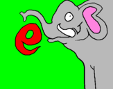 Disegno Elefante  pitturato su Lorenzo Rodolico