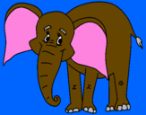 Disegno Elefante felice  pitturato su ajsi