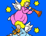 Disegno Angeli musicisti  pitturato su Ale  M  Cristina