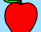 Disegno mela  pitturato su 6beatrice