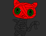 Disegno Mummia gatto scaraboechio pitturato su LEO