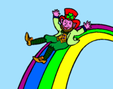 Disegno Folletto nell'arcobaleno  pitturato su antonio