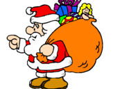 Disegno Babbo Natale e il suo sacco di regali  pitturato su kiara98