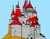 Disegno Castello medievale  pitturato su Gianni Lanza