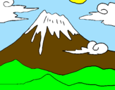 Disegno Monte Fuji pitturato su giacomo
