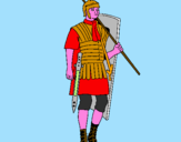 Disegno Soldato romano  pitturato su lorena