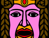 Disegno Maschera Maya pitturato su marco g.
