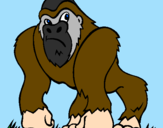 Disegno Gorilla pitturato su giada