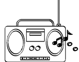 Disegno Radio cassette 2 pitturato su yassin