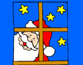 Disegno Babbo Natale pitturato su SABRINA