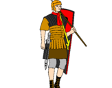 Disegno Soldato romano  pitturato su leo