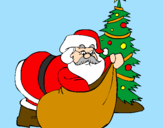 Disegno Babbo Natale che consegna i regali pitturato su kiara98
