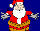 Disegno Babbo Natale sul ciminiera pitturato su dj