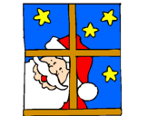 Disegno Babbo Natale pitturato su SABRINA