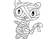 Disegno Mummia gatto scaraboechio pitturato su elena borghi