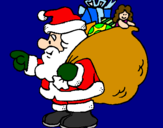 Disegno Babbo Natale e il suo sacco di regali  pitturato su beatrix26