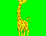 Disegno Giraffa  pitturato su lorenza  f