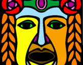 Disegno Maschera Maya pitturato su alessio