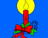 Disegno Candela di Natale pitturato su anna