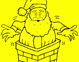 Disegno Babbo Natale sul ciminiera pitturato su gianfrancesco