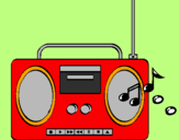 Disegno Radio cassette 2 pitturato su marga