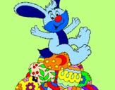 Disegno Coniglio di Pasqua pitturato su max06