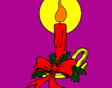 Disegno Candela di Natale pitturato su AURORA di goni