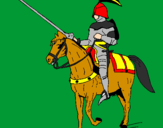 Disegno Cavallerizzo a cavallo  pitturato su beppe
