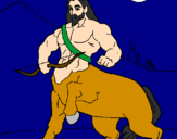 Disegno Centauro con arco  pitturato su NOEMI 