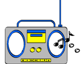 Disegno Radio cassette 2 pitturato su miky