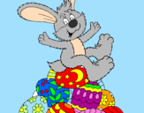 Disegno Coniglio di Pasqua pitturato su CARMEN