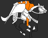 Disegno Cavaliere a cavallo IV pitturato su ALESSANDRA