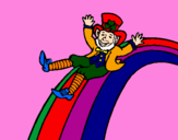 Disegno Folletto nell'arcobaleno  pitturato su ANDREA 4